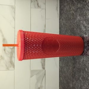 Orange Studded Starbucks Tumbler 24 oz